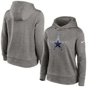 Women's Nike Heather Charcoal Dallas Cowboys Lightweight Performance Hooded Top